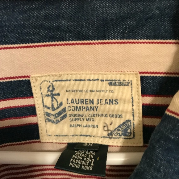 Pinstriped Denim Ralph Lauren Jacket - Picture 3 of 4